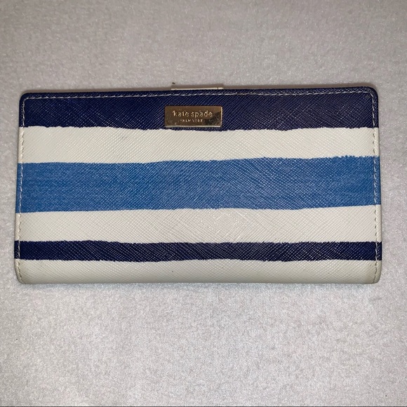 Kate Spade Grant Street Wallet Blue Stripe.